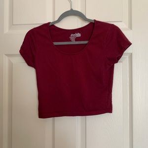 Charlotte Russe – Burgundy T-shirt Crop Top - Size M